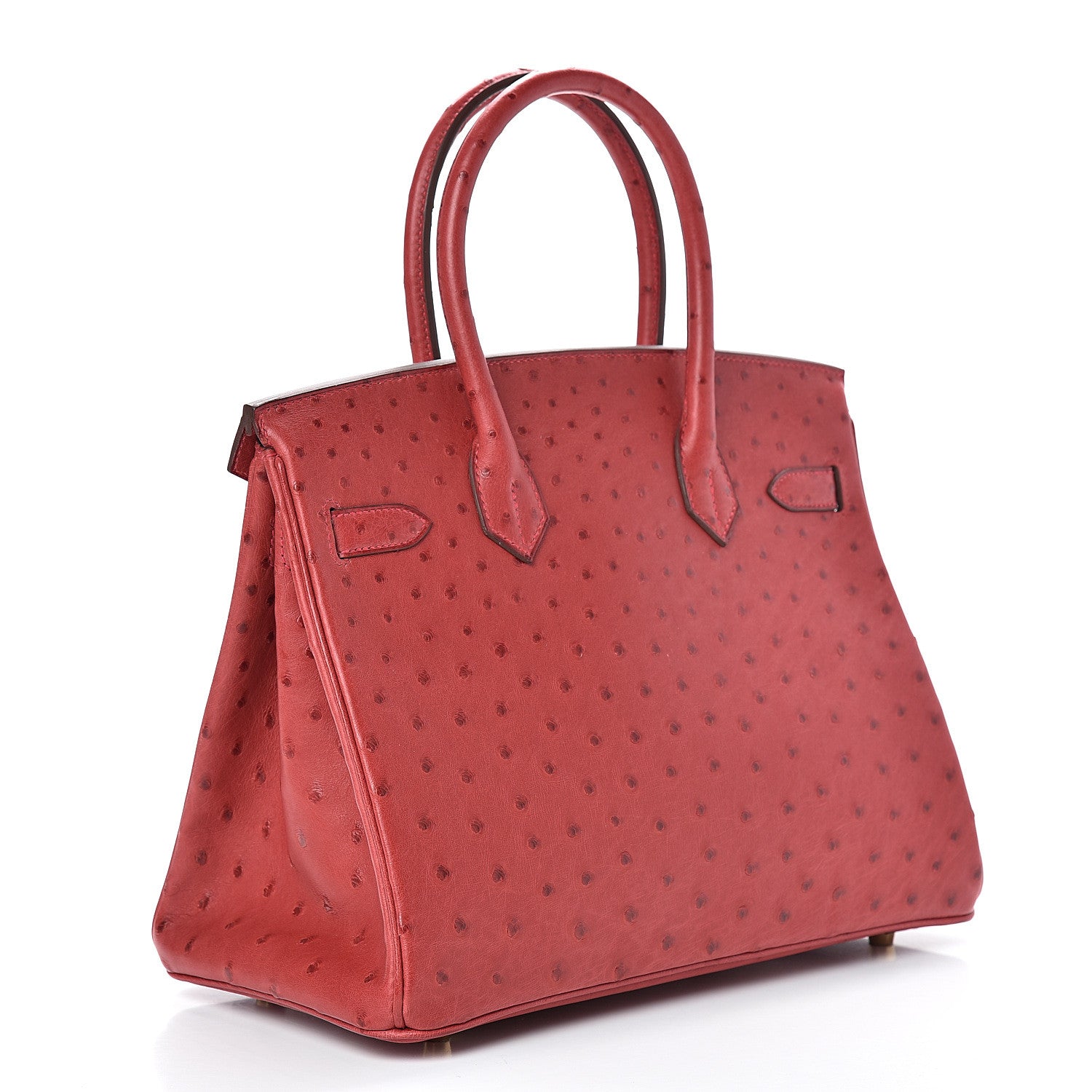 Hermes Ostrich Horseshoe Birkin 30 Rouge Vif 2 of 9