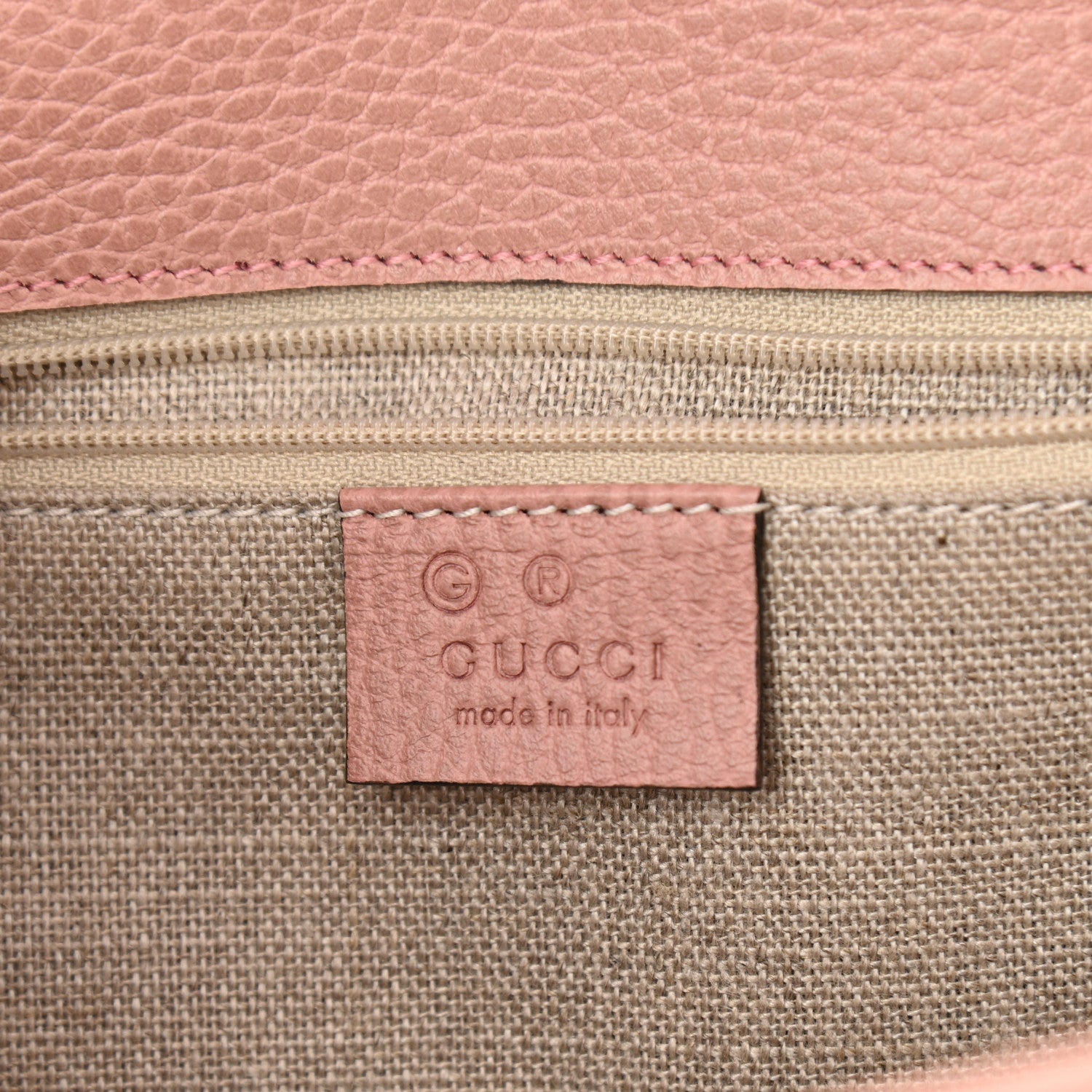 Gucci Dollar Calfskin Interlocking G Shoulder Bag Soft Pink 6 of 10