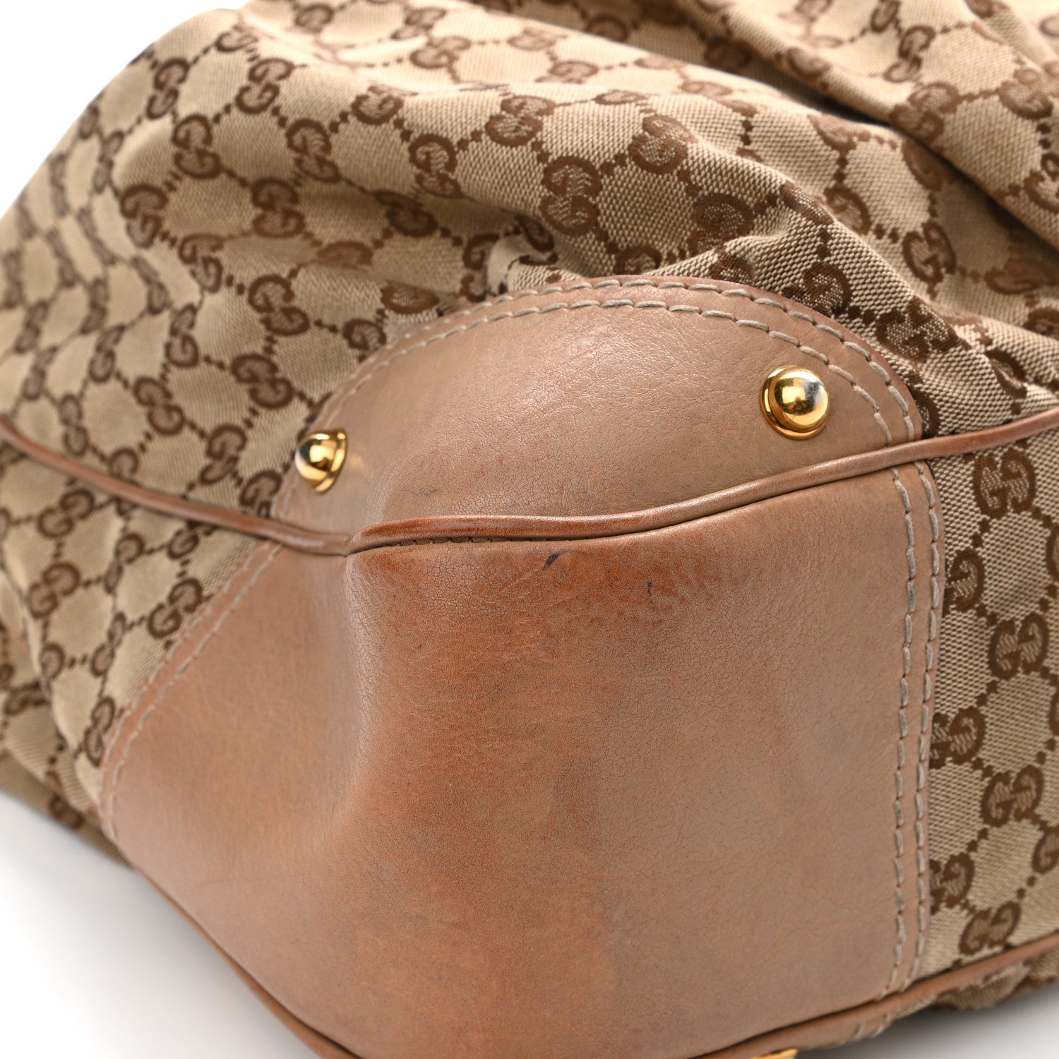 Gucci Monogram Hobo Beige 10 of 22