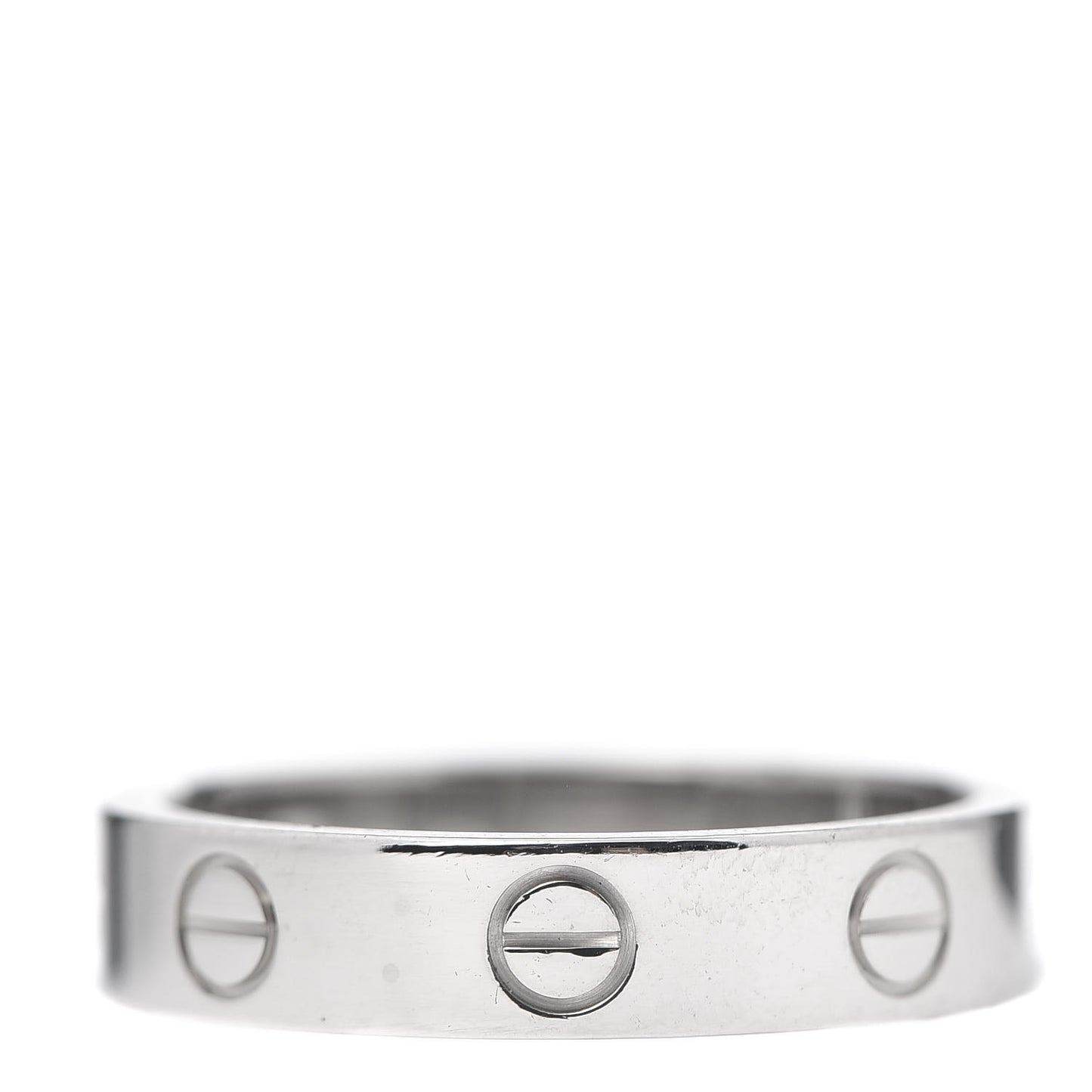 18K White Gold Diamond 4mm LOVE Wedding Band Ring 51 5.75