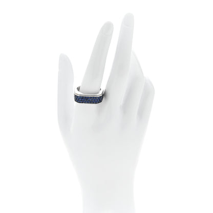 David Yurman Sterling Silver Blue Sapphire Roman Signet Ring 63 10.25 2 of 5