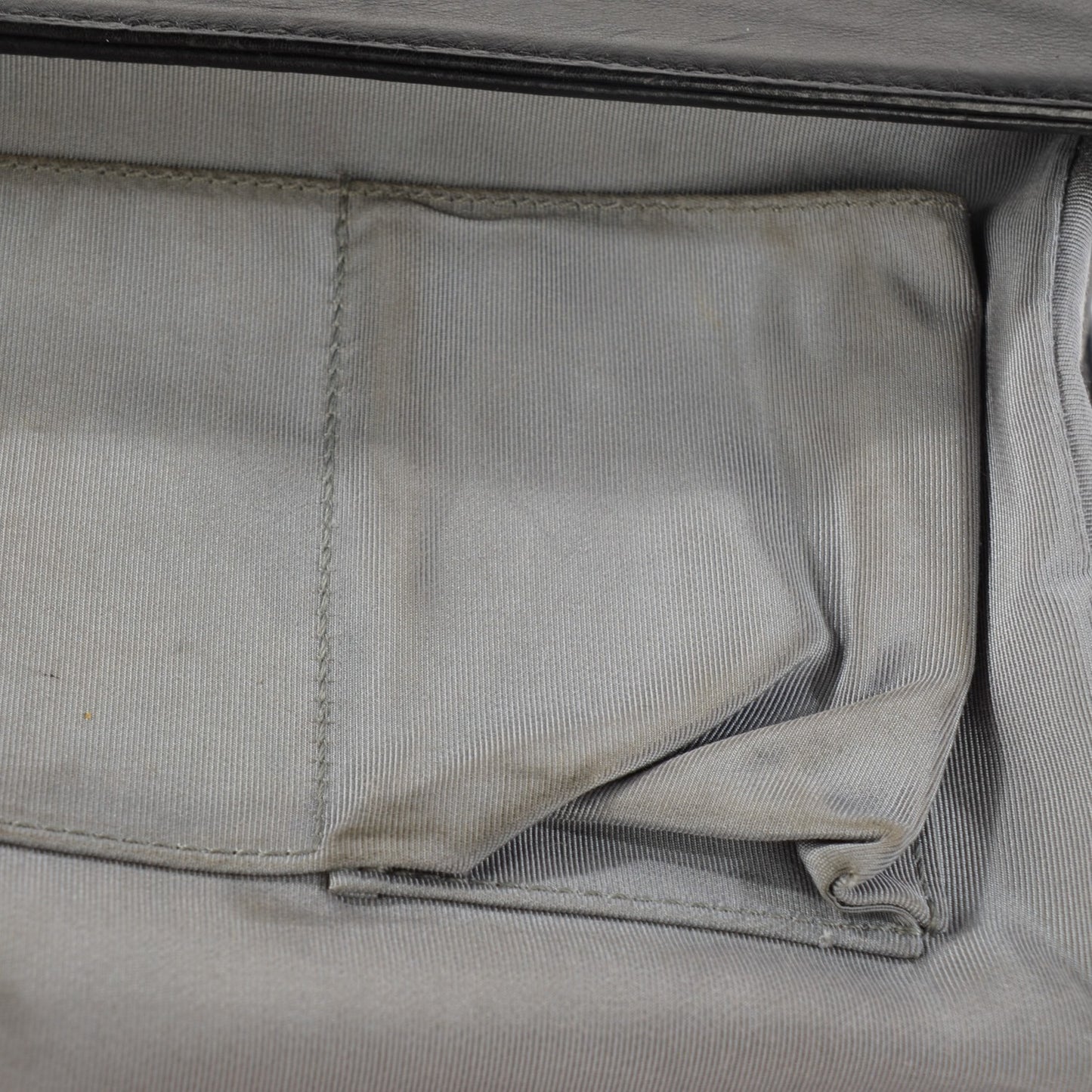 Calfskin Double Stitch Large Boy Flap Black