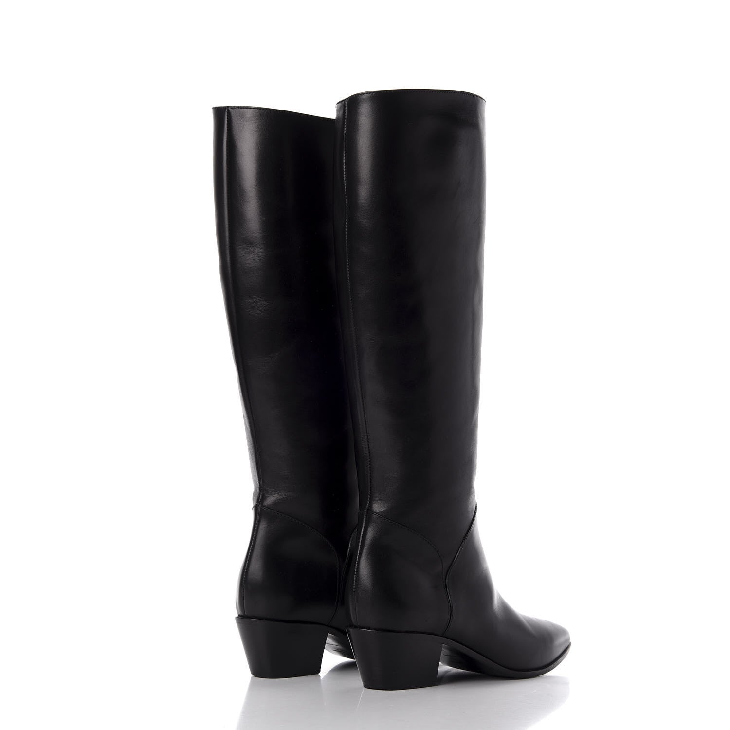 Saint Laurent Calfskin Rock Long Boots 35.5 Black 4 of 16