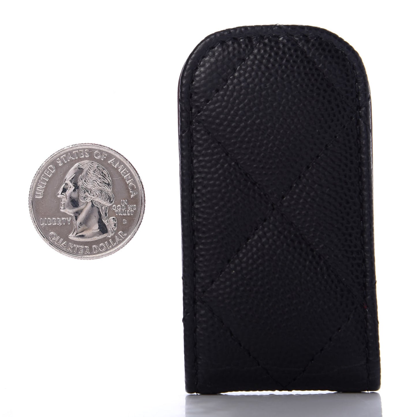 Caviar Quilted Money Clip Black