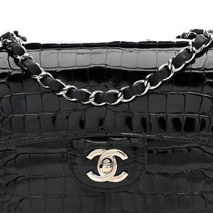 Chanel Shiny Alligator Mini Rectangular Flap Black 8 of 11