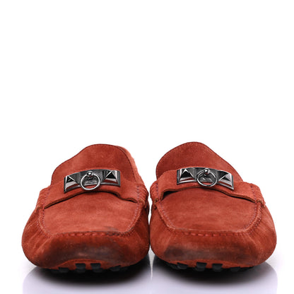 Hermes Suede Irving Moccasin Loafers 43 Rouge 2 of 16