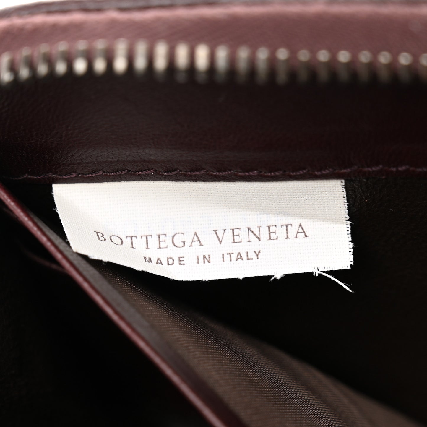 Nappa Intrecciato Zip Around Wallet Aubergine