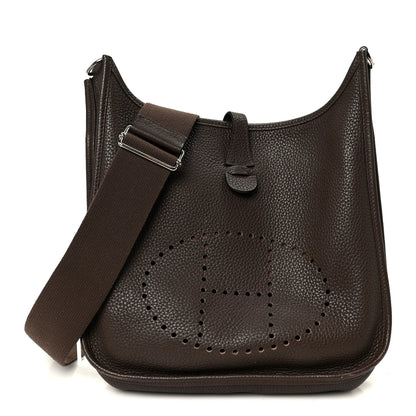 Hermes Taurillon Clemence Evelyne IlI PM Chocolate 1 of 9