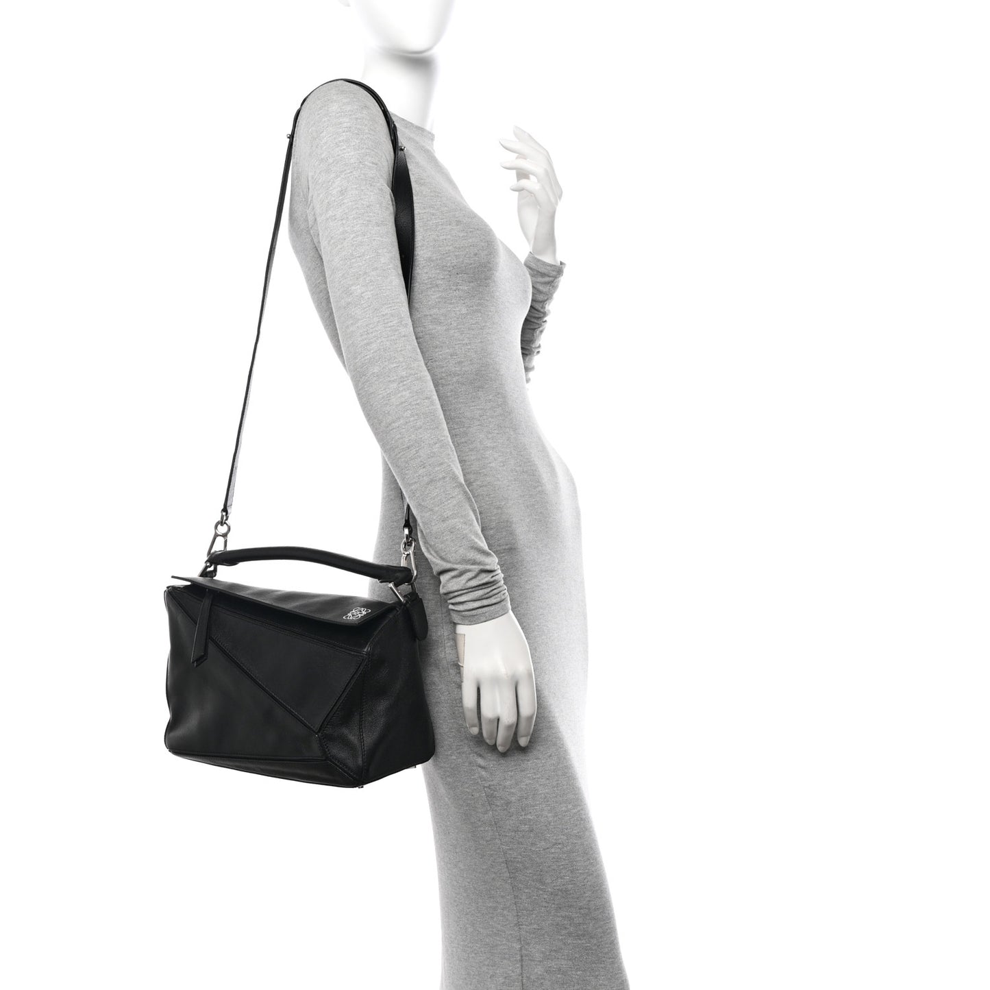 Calfskin Medium Puzzle Bag Black