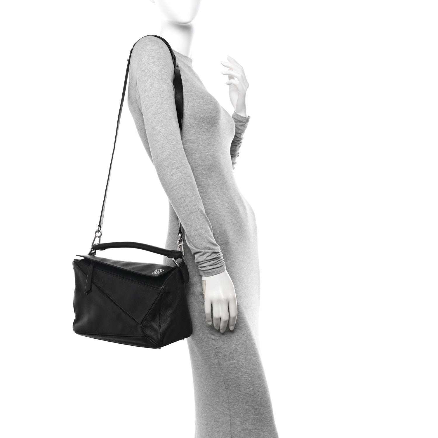 Loewe Calfskin Medium Puzzle Bag Black 2 of 11