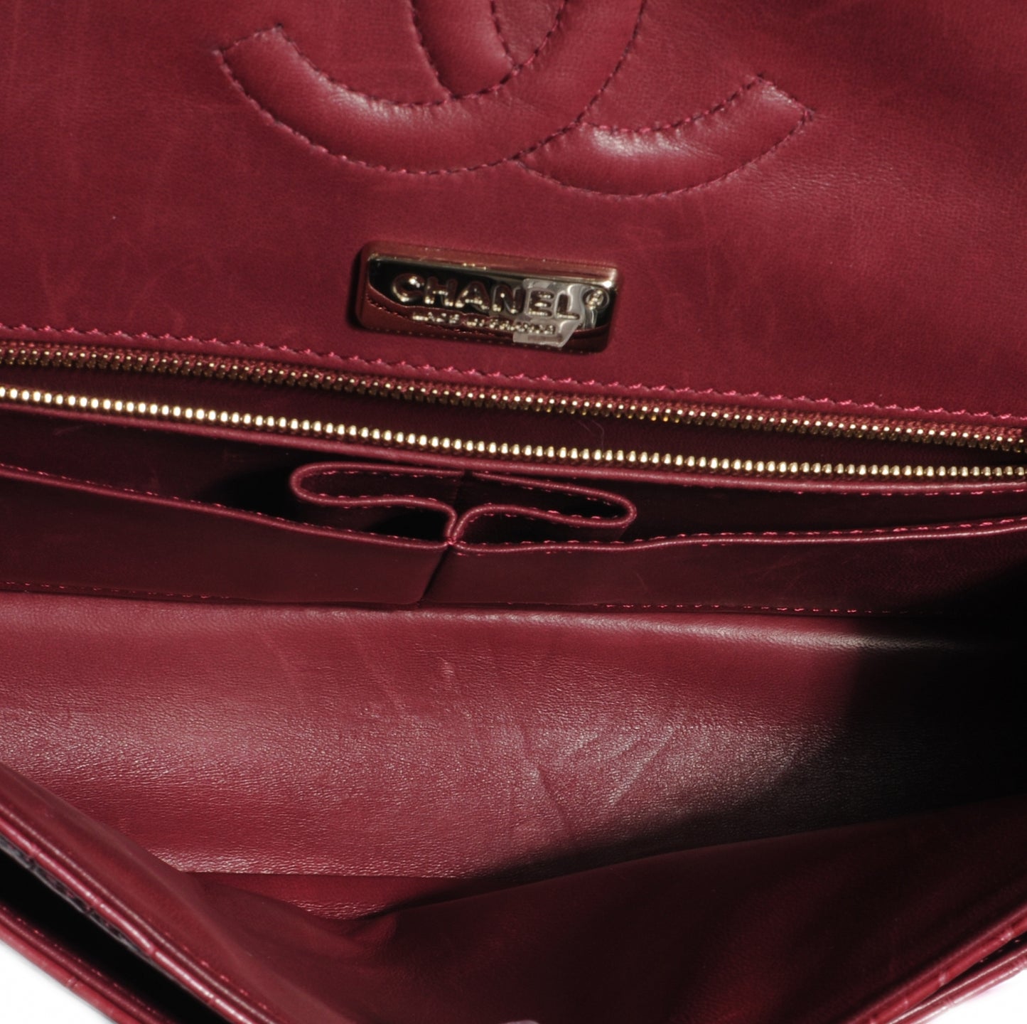 Alligator Medium Double Flap Rouge Fonce