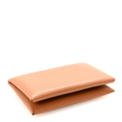Hermes Epsom Calvi Card Case Gold 4 of 6