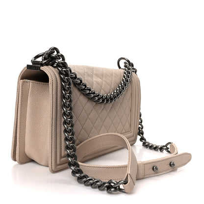 Chanel Caviar Quilted Medium Boy Flap Beige 3 of 10