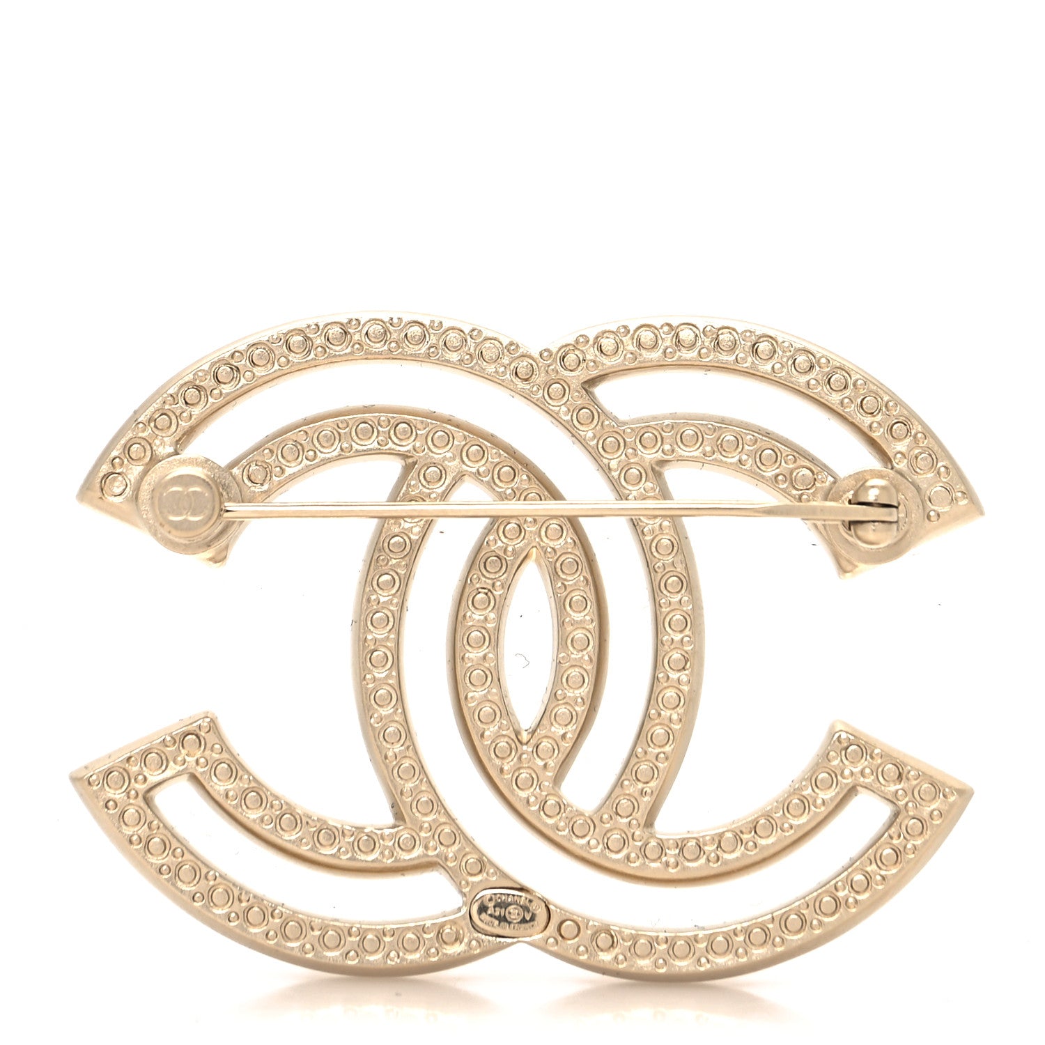 Chanel Crystal CC Brooch Light Gold 3 of 4