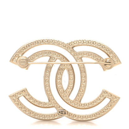 Chanel Crystal CC Brooch Light Gold 3 of 4