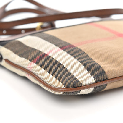 Burberry House Check Derby Peyton Crossbody Clutch Bag Tan 8 of 10