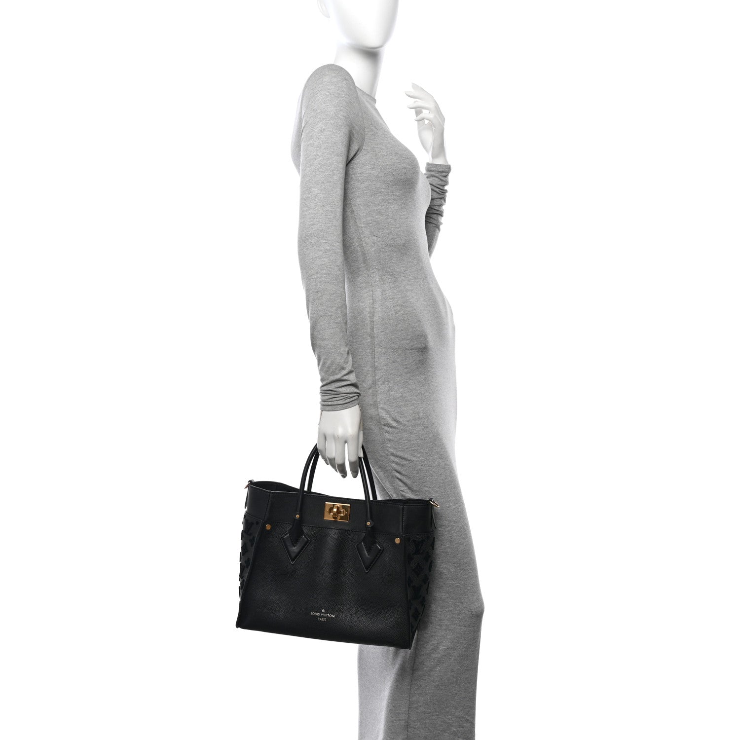 Louis Vuitton Calfskin Monogram Tufting On My Side Black 2 of 10