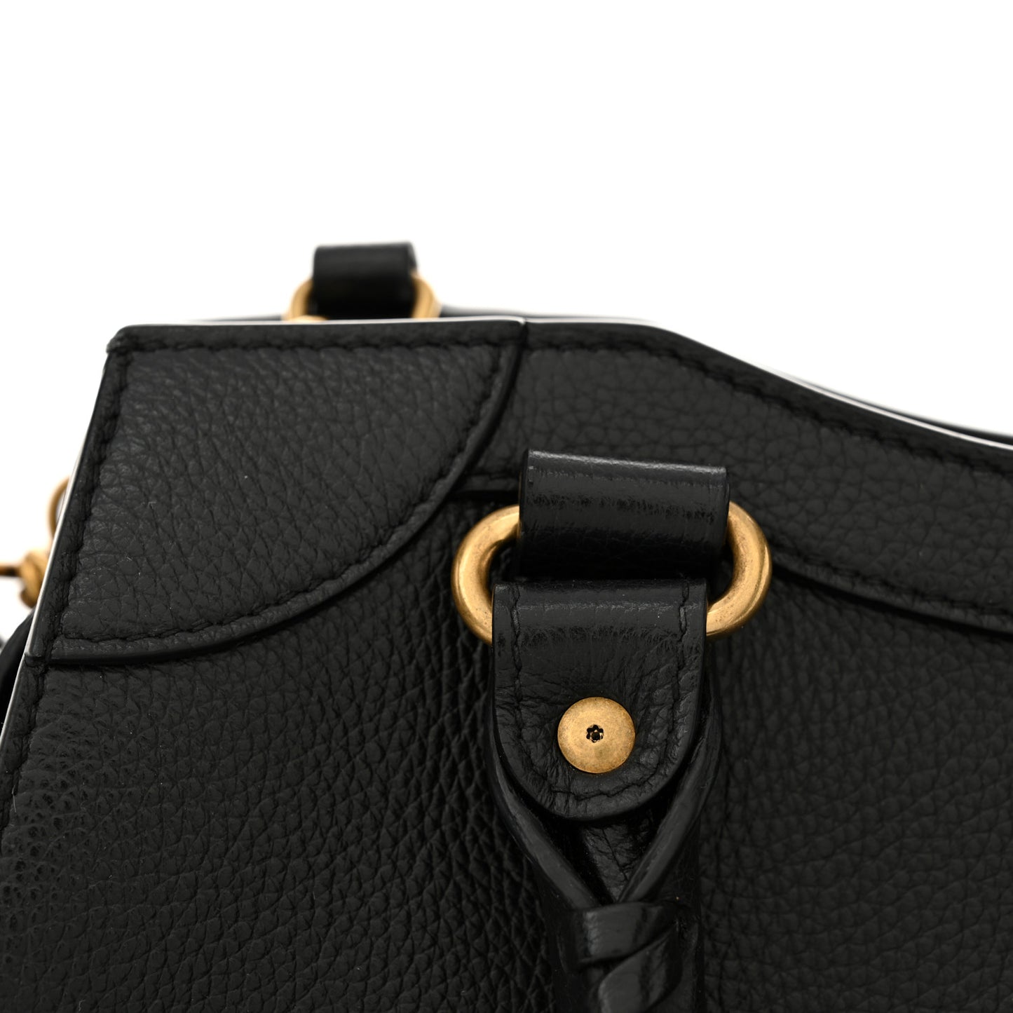 Grained Calfskin Neo Classic Gold Hardware S City Black