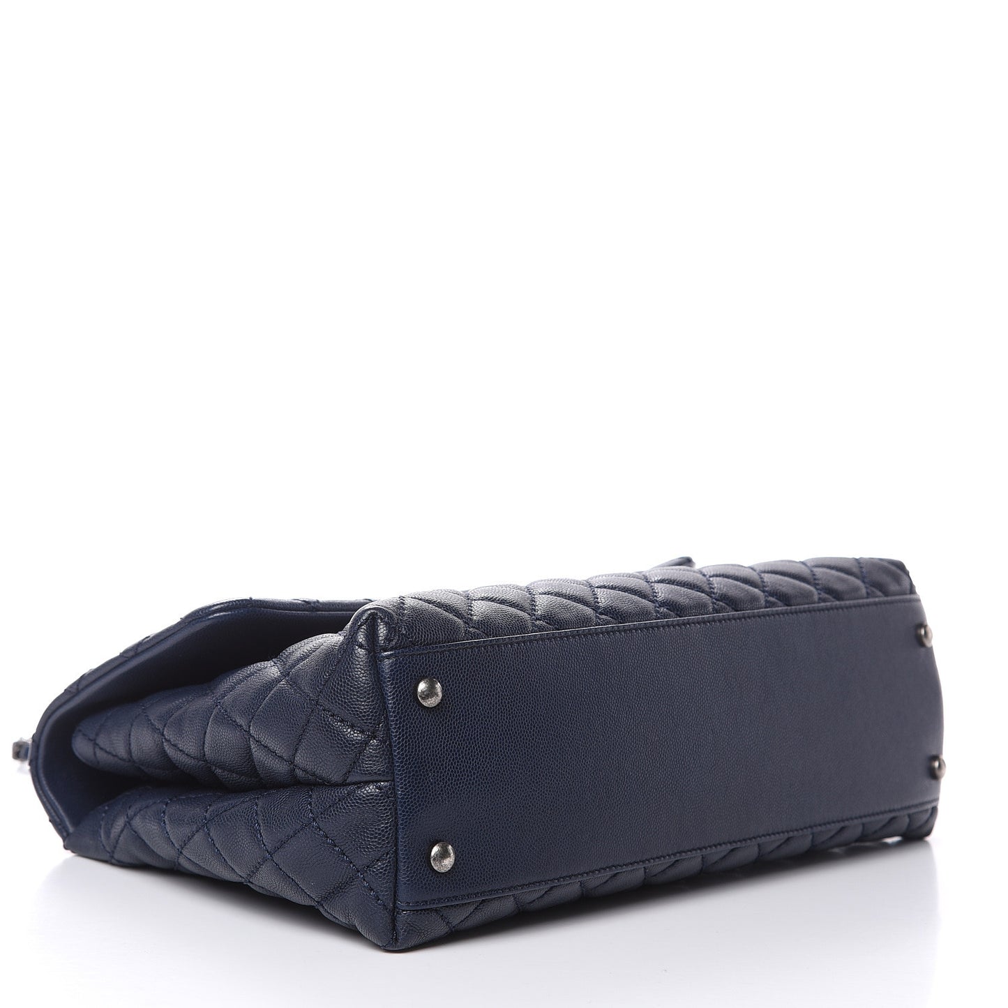 Caviar Quilted Medium Coco Handle Flap Navy Blue