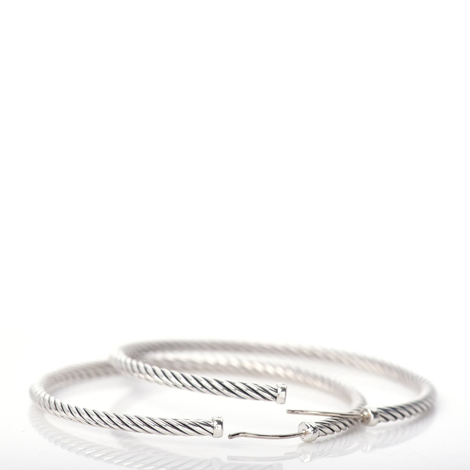 David Yurman Sterling Silver Extra Large Cable Classics Hoop Earrings 3 of 4