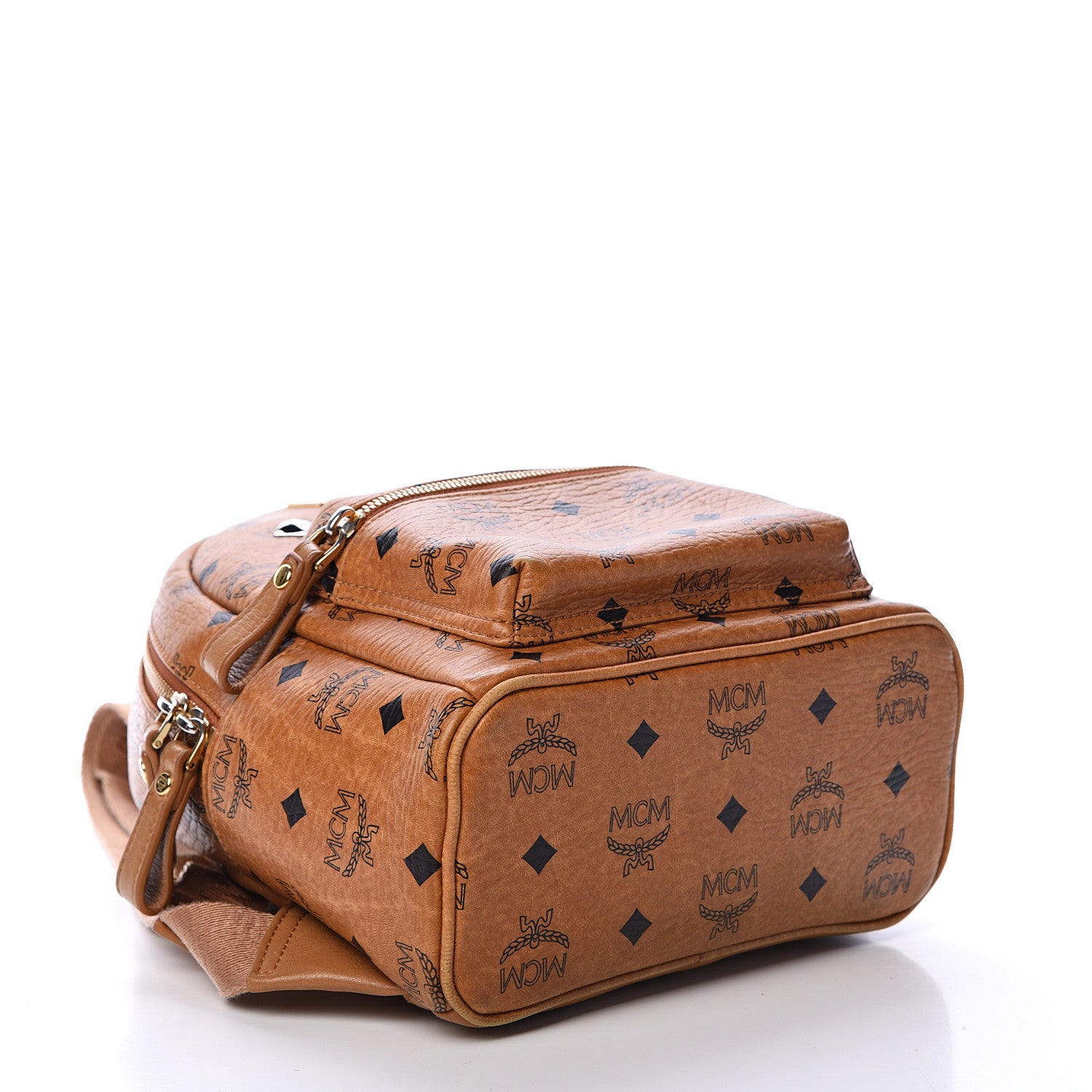 MCM Visetos Sprinkle Stud Mini Stark Backpack Cognac 3 of 17
