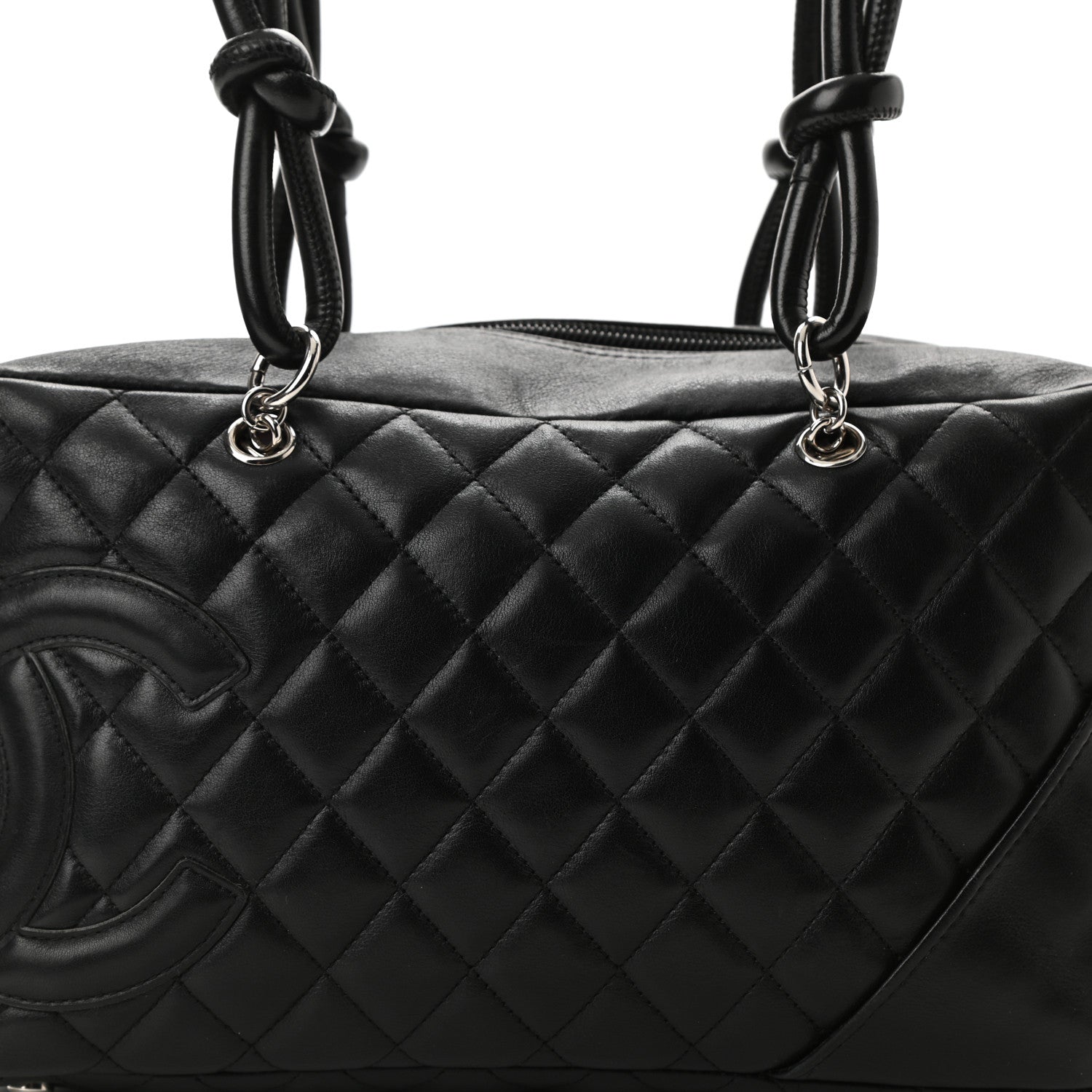 Chanel Calfskin Quilted Large Cambon Bowler Black 8 of 10