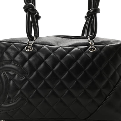 Chanel Calfskin Quilted Large Cambon Bowler Black 8 of 10