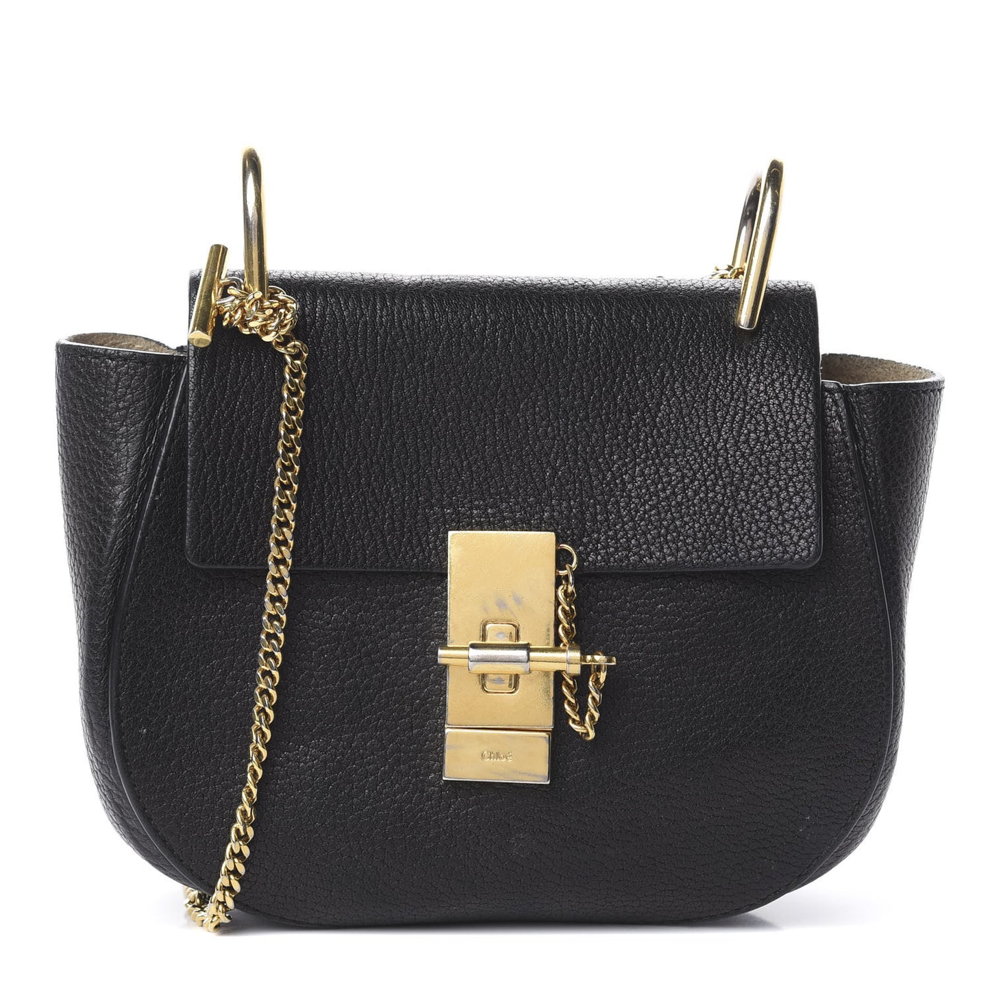 Grained Lambskin Mini Drew Shoulder Bag Black