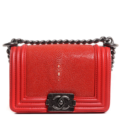 Chanel Galuchat Lambskin Mini Boy Flap Red 1 of 8