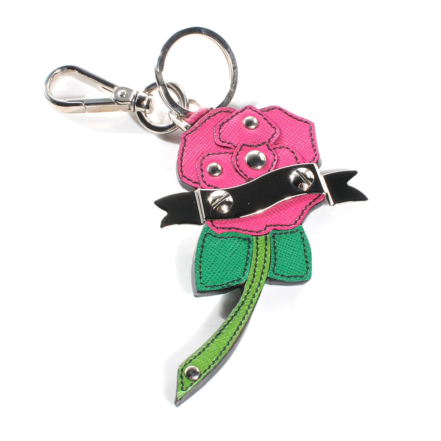 Saffiano Rose Trick Key Ring