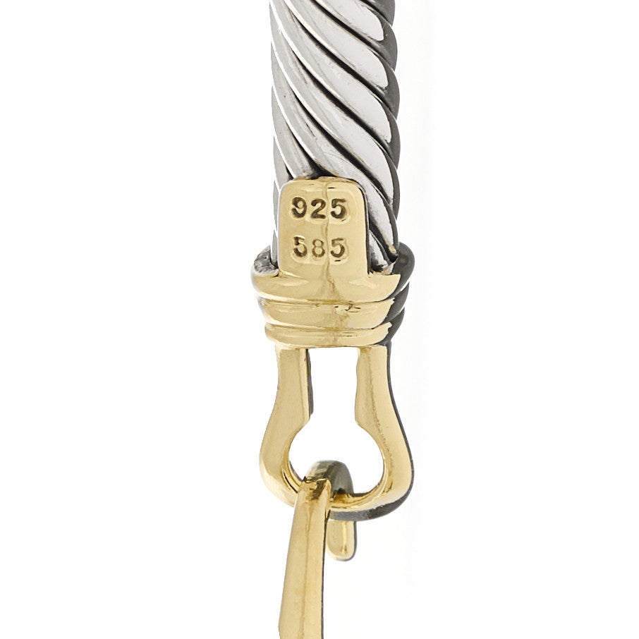 Sterling Silver 14K Yellow Gold 5mm Cable Classic Buckle Bracelet