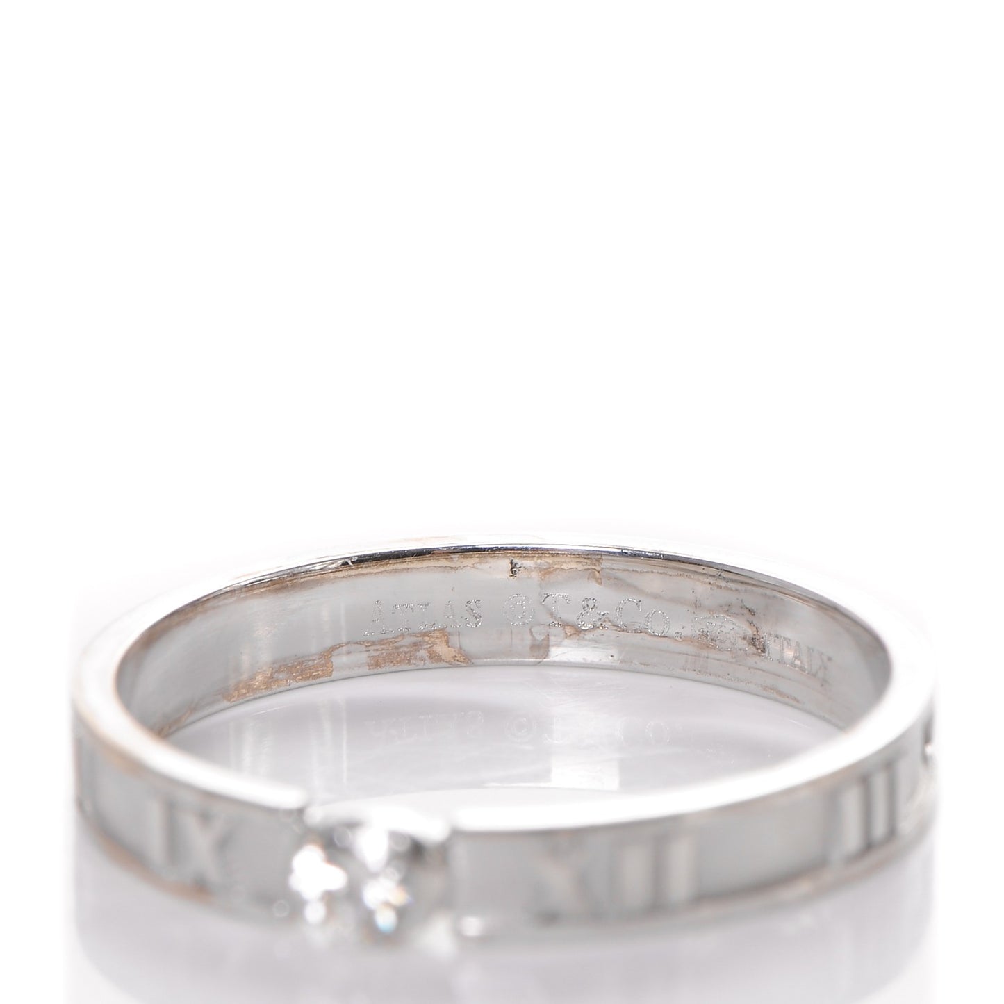 18K White Gold Diamond Atlas Solitaire Band Ring 60 9