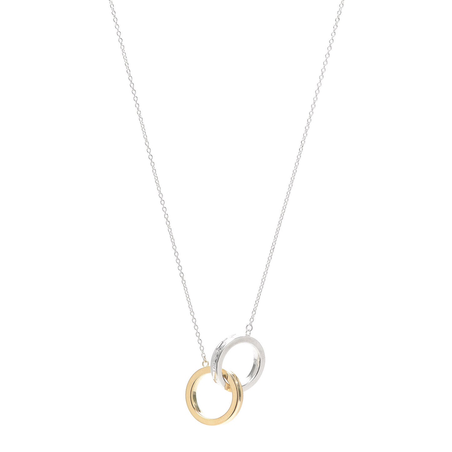 Sterling Silver 18K Yellow Gold 1837 Interlocking Circles Pendant Necklace