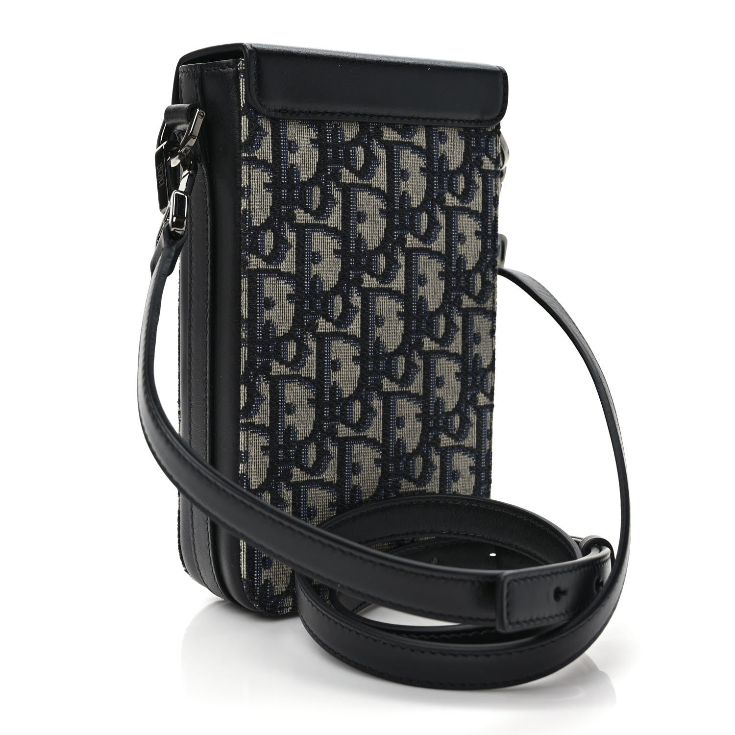Christian Dior Oblique Calfskin Vertical Pouch Black 1347292