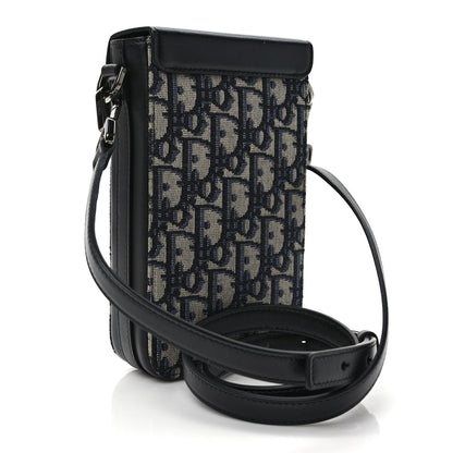 Christian Dior Oblique Calfskin Vertical Pouch Black 3 of 9