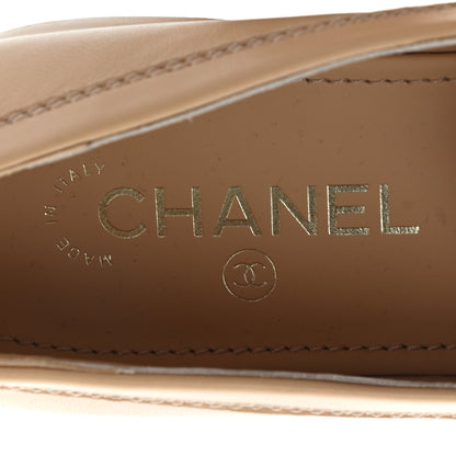 Chanel Lambskin CC Loafers 40.5 Beige 6 of 13