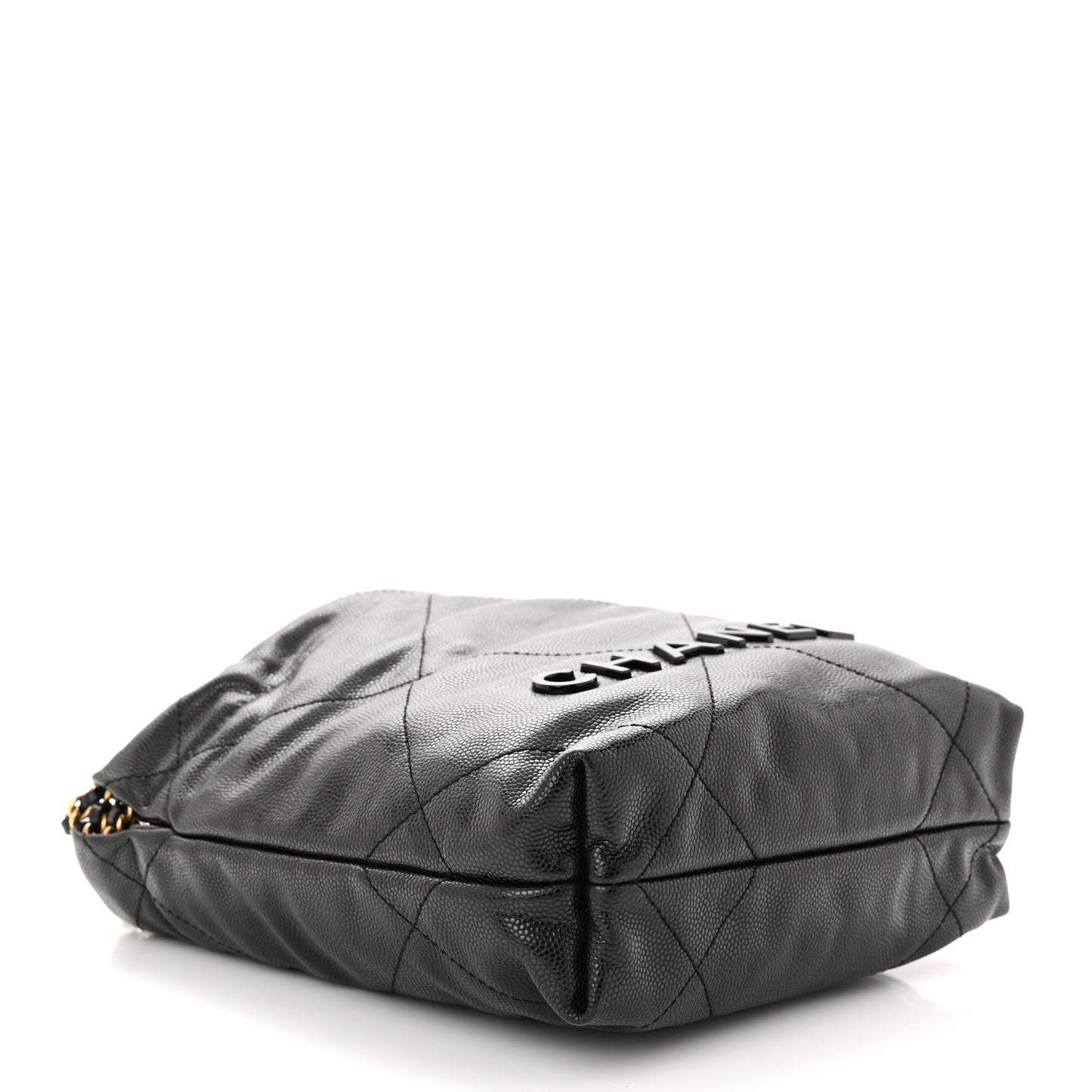 Shiny Caviar Quilted Monochrome Mini Chanel 22 Black