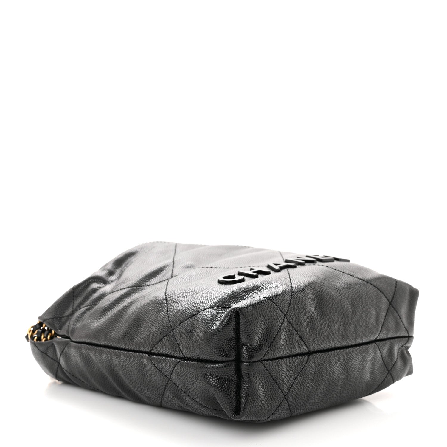 Chanel Shiny Caviar Quilted Monochrome Mini Chanel 22 Black 4 of 10