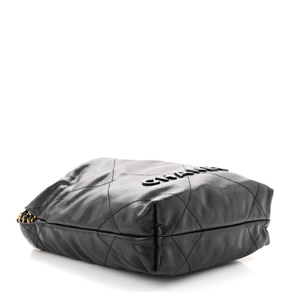 Chanel Shiny Caviar Quilted Monochrome Mini Chanel 22 Black 4 of 10