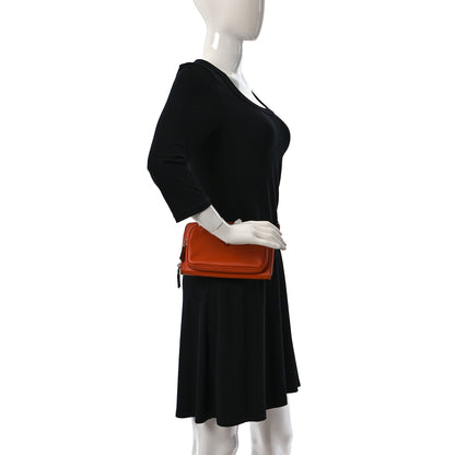Prada Saffiano Travel Double Zip Crossbody Belt Bag Papaya 2 of 8