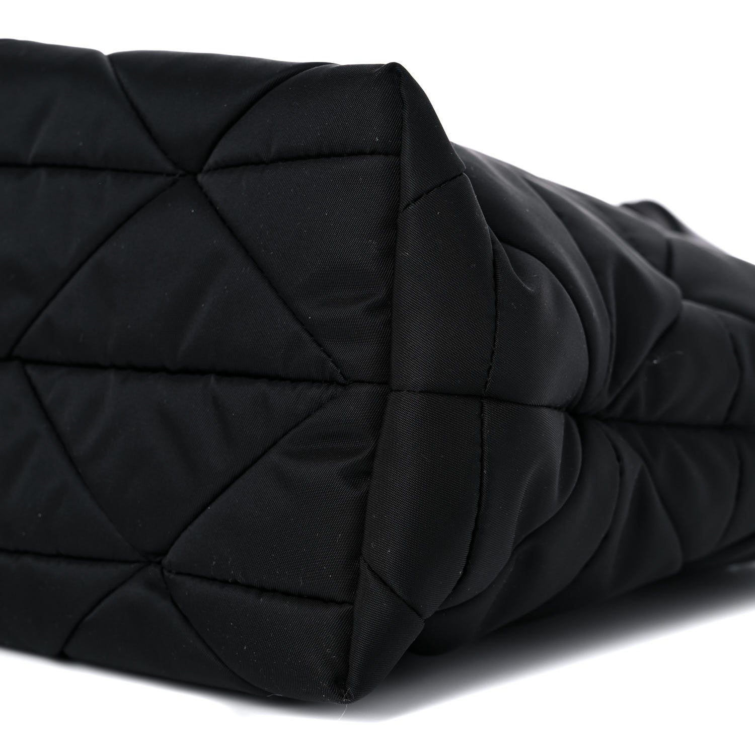 Prada Re-Nylon Nappa Triangle Quilted Padded Double Handled Zip Pocket Tote Black 10 of 10