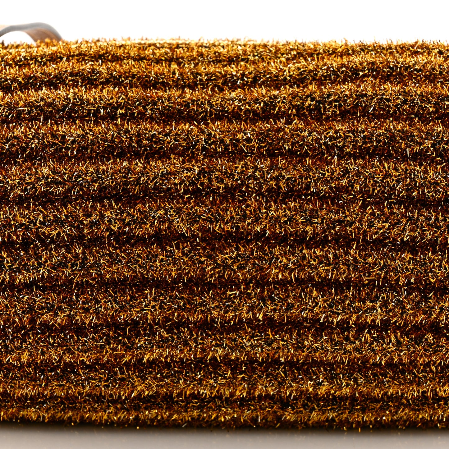 Metallic Lurex Pleated Bracelet Pouch Shoulder Bag Gold