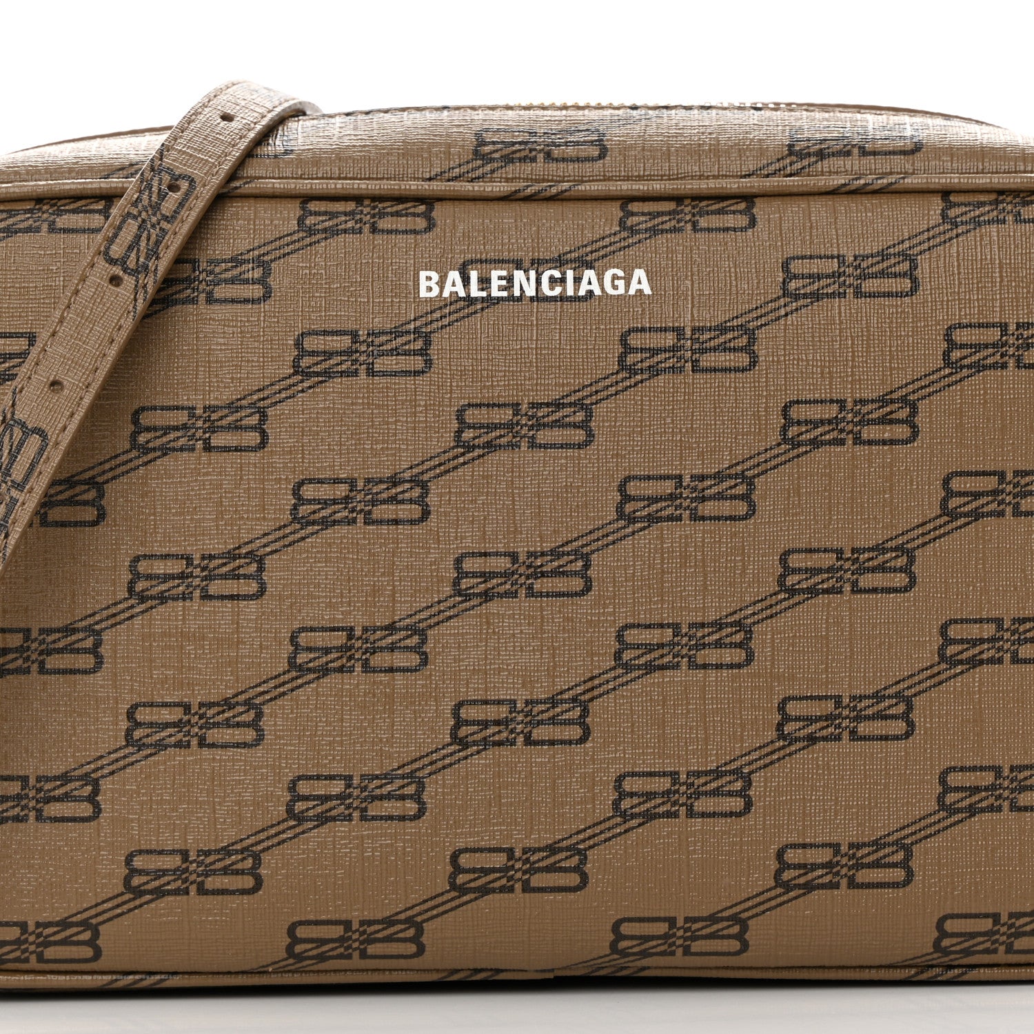 Balenciaga Coated Canvas BB Monogram Medium Signature Camera Bag Beige Brown 8 of 14