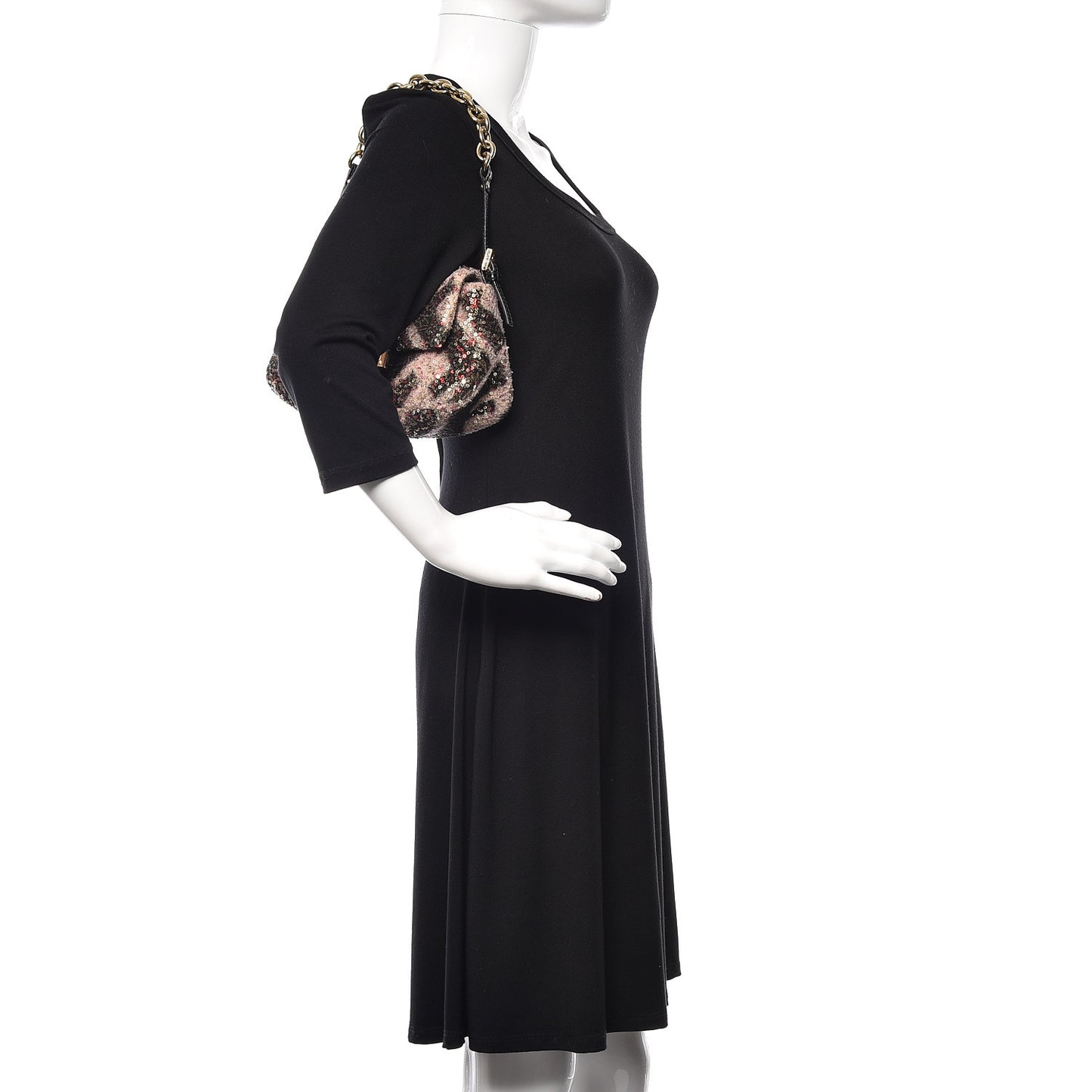 Wool Sequin Macro FF Diagonal Mini Mama Baguette