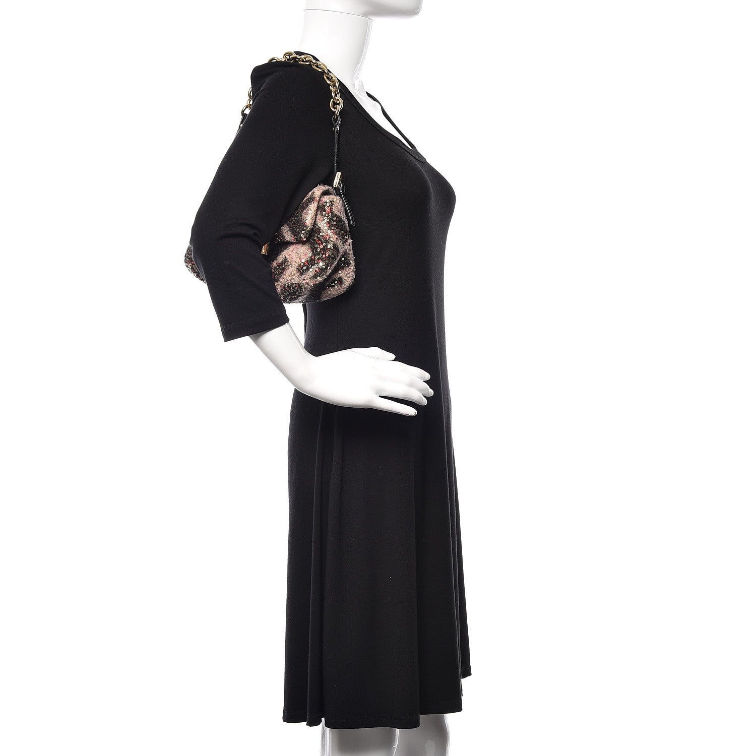 Fendi Wool Sequin Macro FF Diagonal Mini Mama Baguette 2 of 10