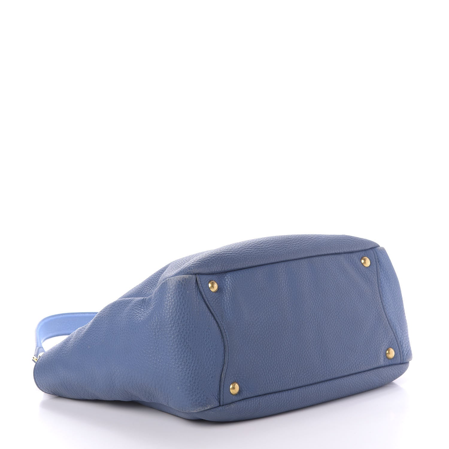 Prada Vitello Daino Double Pocket Hobo Cobalto 4 of 14