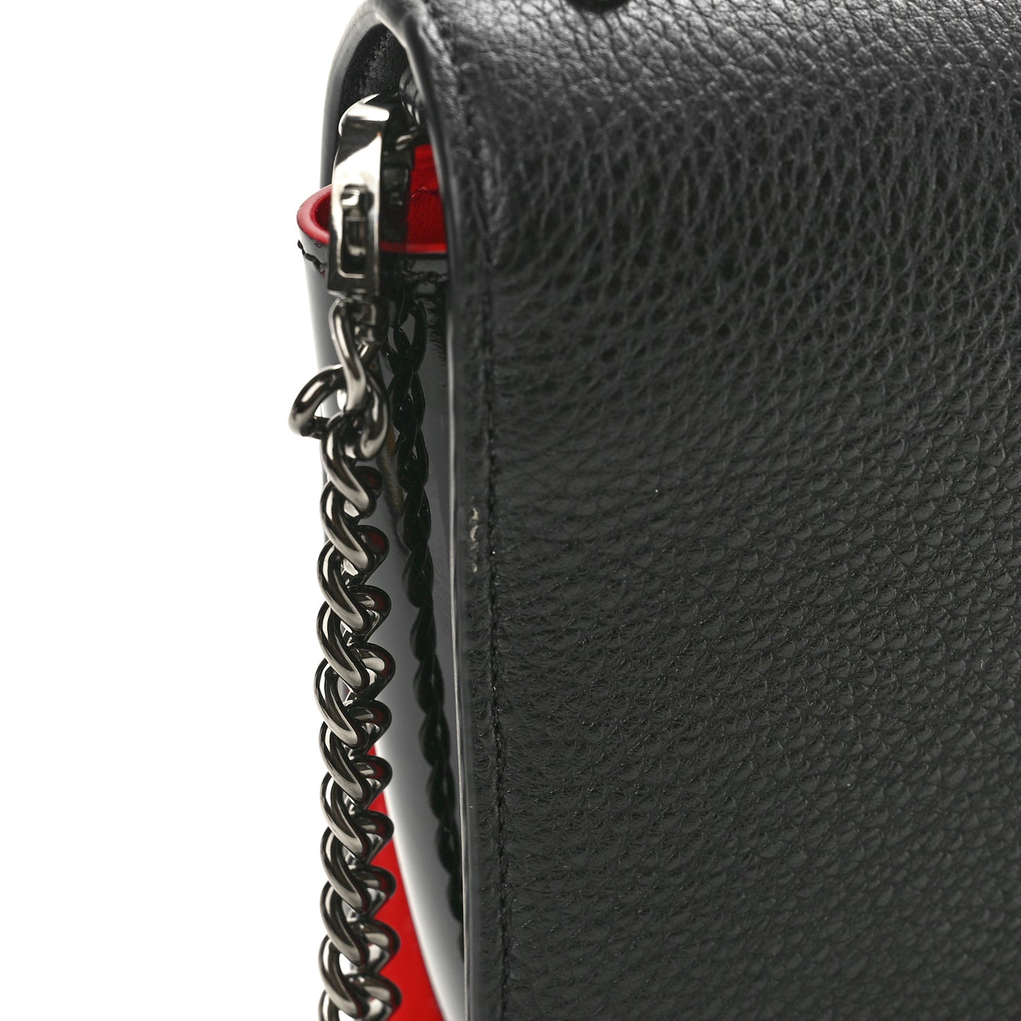 Calfskin Spikes Loubinthesky Paloma Clutch Black
