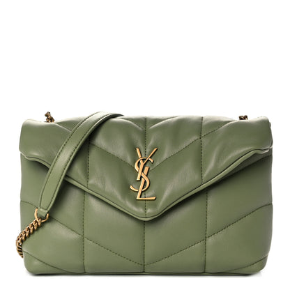 Saint Laurent Lambskin Quilted Toy Loulou Puffer Monogram Chain Satchel Light Pistache 1 of 10