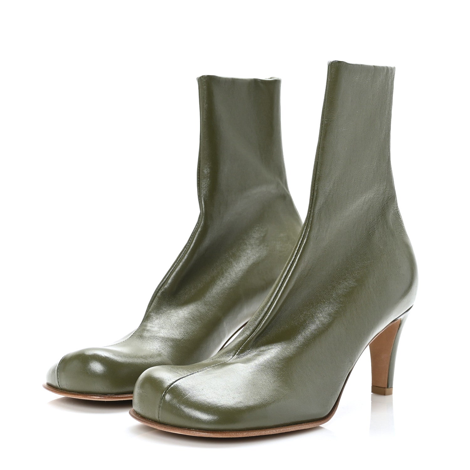 Bottega Veneta Nappa Bloc 70mm Ankle Boots 37 Khaki 3 of 6