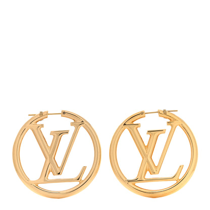 Louis Vuitton Metal Louise Hoop Earrings Gold 1 of 4